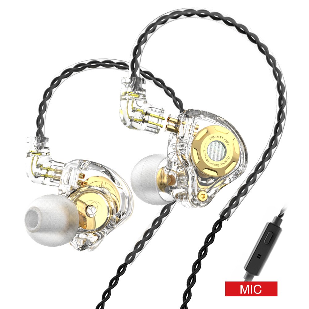 TRN MT1 Pro HIFI In Ear Earphone DJ Monitor Earphones Earbud Dynamic Sport Noise Cancelling IEM Headset TRN X7TA1ST1 For KZ Fiio: Whitewithmic