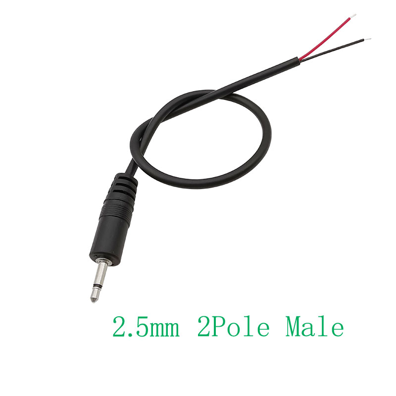 Spina maschio mono/stereo da 2,5 mm/Jack femmina connettore per cuffie Audio estensione spillo 2/3/4 poli cavo a filo nudo saldatura riparazione fai da te: esercito verde / 10-19 Pz