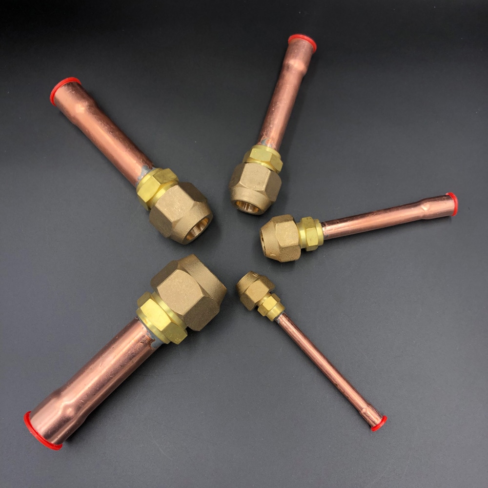 45 graden SAE 1/4 "3/8" 1/2 "3/4" Flare Connector Met Koperen Buis Messing Pijp Adapeter voor airconditioner