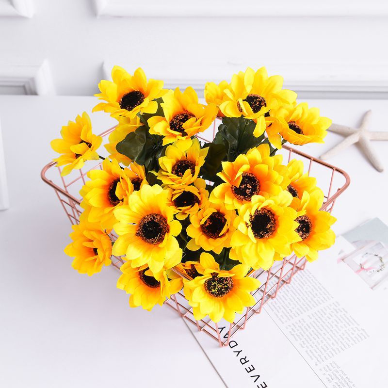 Home Decoration Single Bottle Bundle of Small Dried Flower Wedding Set Photography Props Plastic Sunflower Sunflower Imitation F