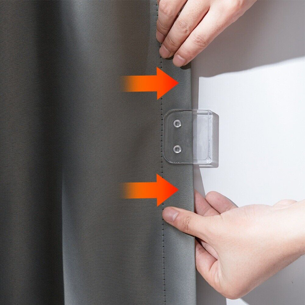 4 Stück Duschvorhang-Clips, winddicht, selbstklebend, Duschvorhang-Clips, WC-Vorhang-Ringe, Clip-Halter, Badezimmer-Zubehör