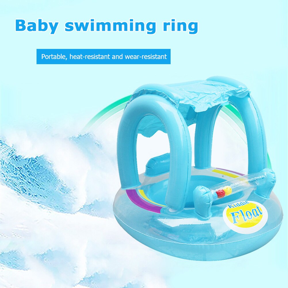 Baby Zwemmen Ring Opblaasbare Zwembad Float Cirkel Met Zonnescherm Veilig Baby Zwemmen Ring Met Luifel Kinderzitje