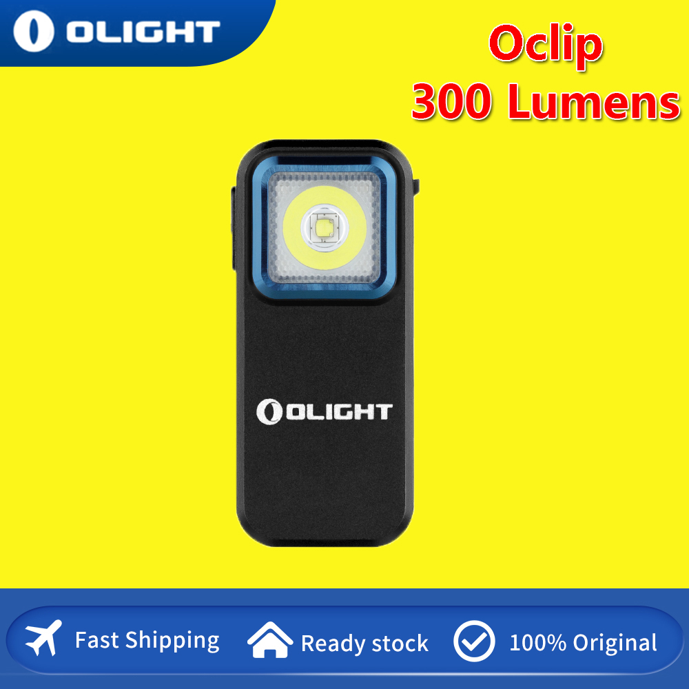 Olight oclip 300 lumen klipslykt med hvitt og rødt lys lommelykt
