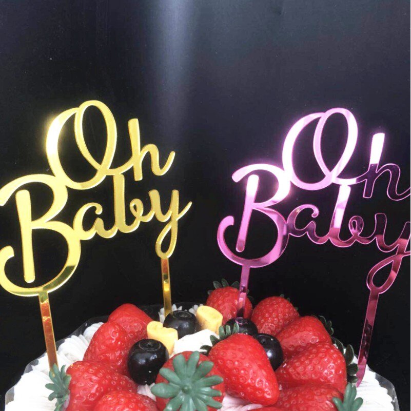 Oh Baby Cake Topper Acrylic Cake Decoration for Baby Shower Party