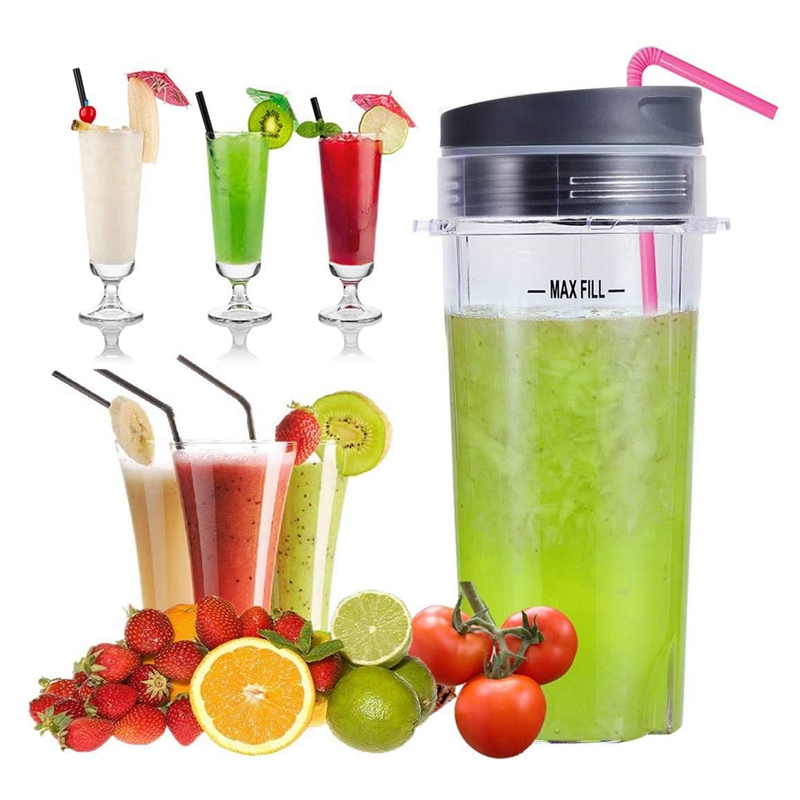 Replacement Parts for Nutri Ninja, 6 Fin Blender Blade and Cups Set for Blender BL660 BL770 BL780 BL740 Etc.