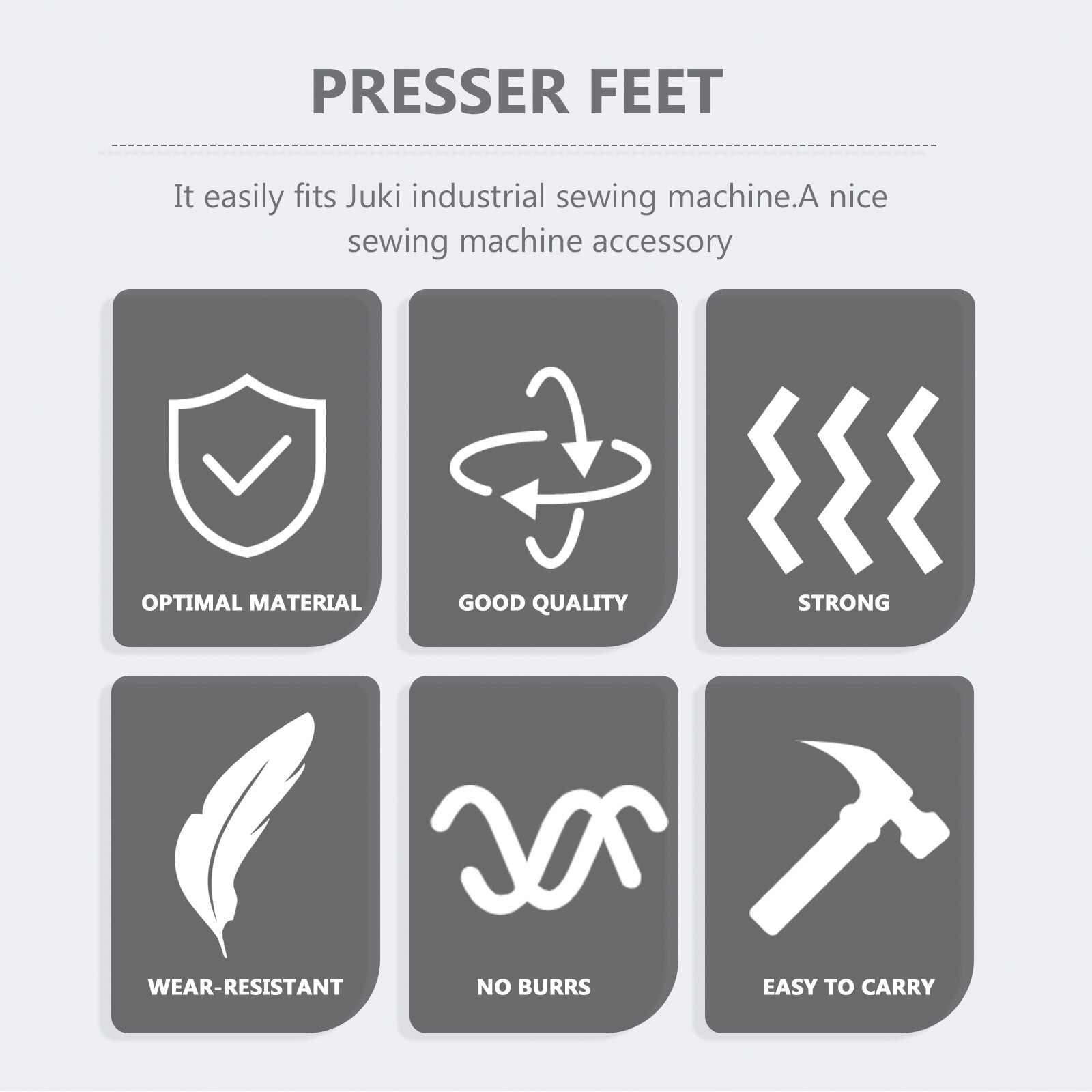5Pcs Presser Feet for Juki Industrial Sewing Machine S518NS P36LN P36N P351 P363 (Silver)