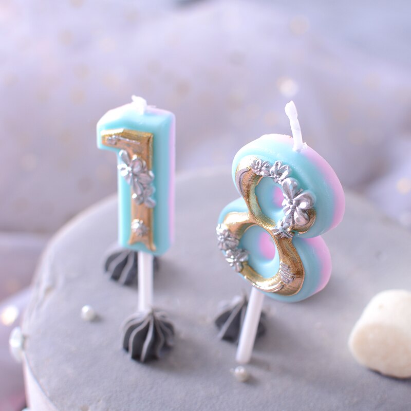 fleur anniversaire bougie gâteau décoration numérique romantique adulte fille gâteau bougie