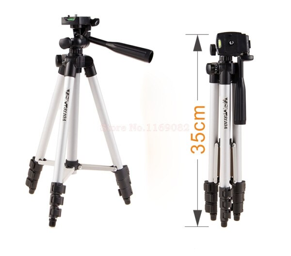 Statief Met 3-Way Hoofd Statief + Telefoon Houder Stand voor D7100 D90 D3100 DSLR NEX-5N 650D 70D 600D