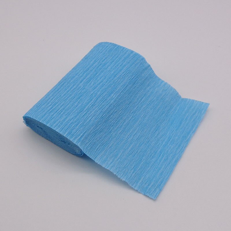 250*15cm Crinkled Crepe Paper Flower Wrapping Craft DIY Paper Streamer Scrapbooking Origami Party Decoration Packing Material: Blue
