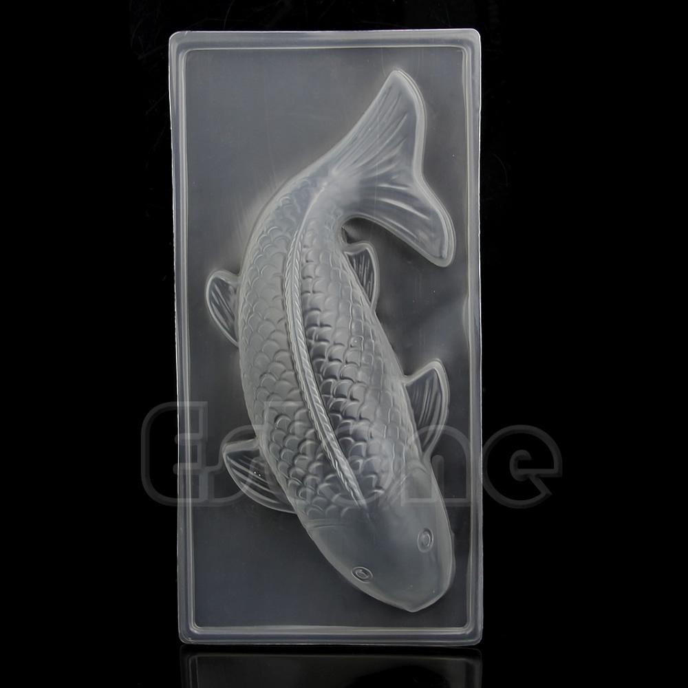 3D Koi Fisch Kunststoff Kuchen Schokolade bilden Gelee Handgemachte Zucker Schimmel DIY 72XF: L