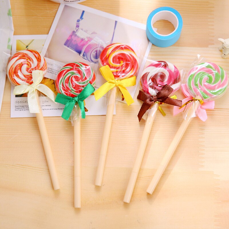 1 pièce Kawaii fournitures scolaires bureau papeterie stylo à bille poignées mignon sucette bonbon bonbon Freebie style