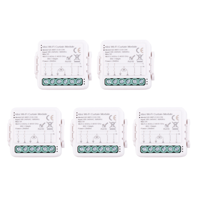 5X Tuya Smart Wifi Curtain Switch Module For Roller Shutter Electric Motor Smart Life APP Remote Control-Y47A