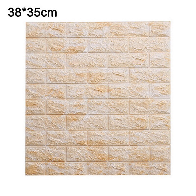 1pcs 3D Brick Wallpaper Waterproof Waterproof Contact Paper Doors For Living Room Bedroom Background Foam Wall Decoration: Marble yellow