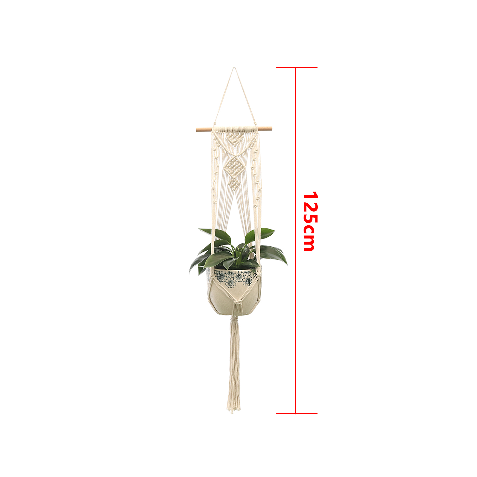 Handmade Macrame Hemp Rope Plant Hanger Basket Woven Hanging Flower Pot Wall Hang Planter Pot for Home Garden Decoration Tools: Lavender