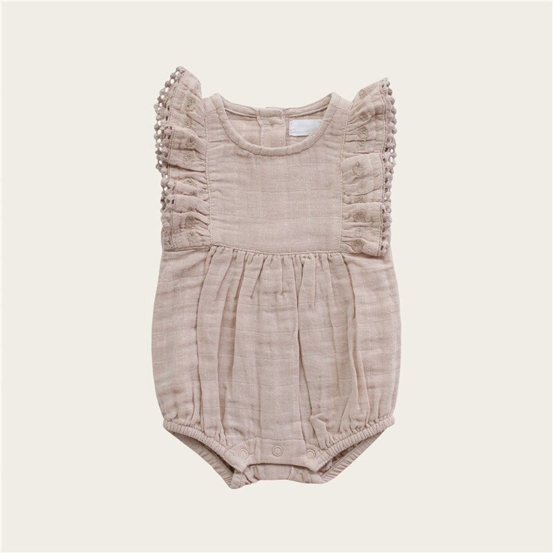 Enkelibb jk mooie baby meisjes romper zomer ruche mouw katoenen onesie born baby meisjes merk rompers voor peutermeisjes: 9m