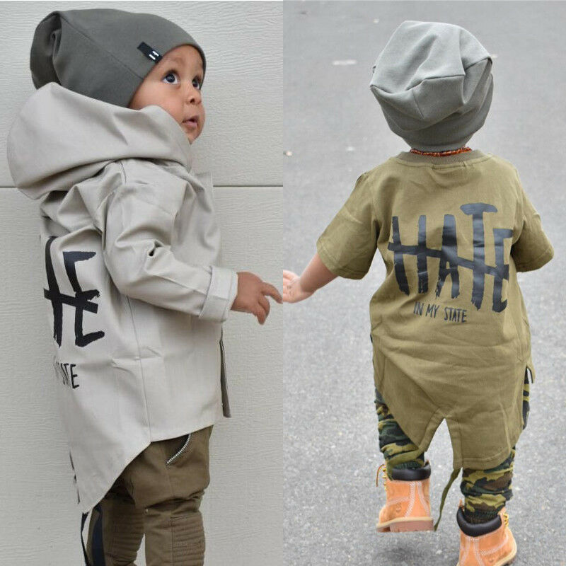Pudcoco Baby Boys Clothes Long Sleeve Hooded Outwear Coat Winter Jacket Overcoat Toddler Infant Spring Outfits 1-2Y