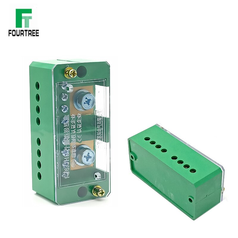 1Pcs Single Phase Junction Box Quick Connect Terminal Box Splitter Metering Cabinet Wire Connection High Power Block FJ6