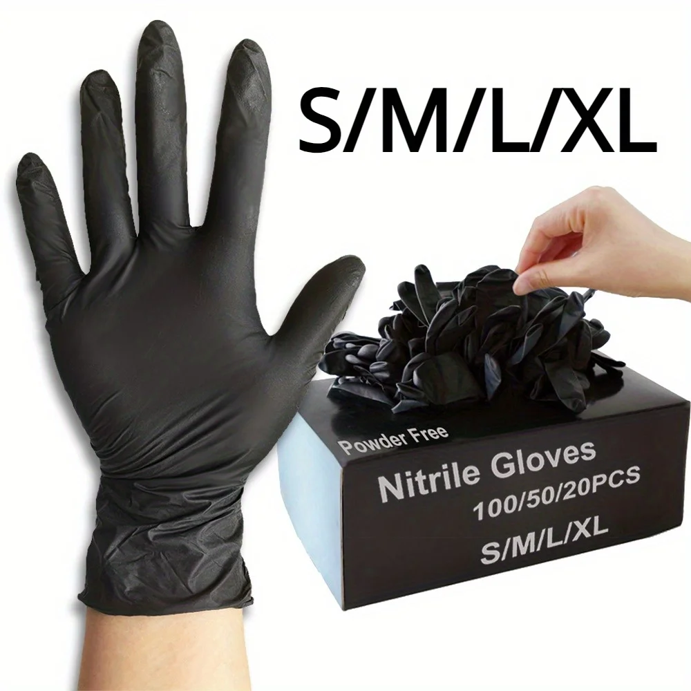 Guantes negros de lavado Xl, vajilla desechable sin látex, guantes de PVC para el hogar, industria del coche, jardinería, cuidado de mascotas, herramientas de cocina
