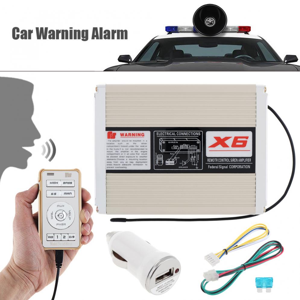 200W 18 Tones Warning Alarm Siren Horn Speaker MP3 System Remote Host Box Suitable for Car