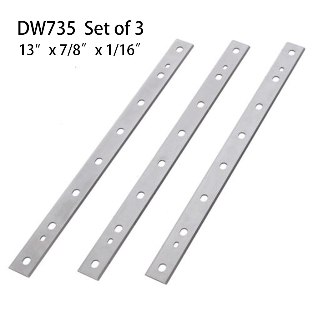 3pcs 13" 7/8 1/16" Planer Regrindable HSS Planer Blades For DW735 Industrial Electric Wood Planer Blades For Woodworking