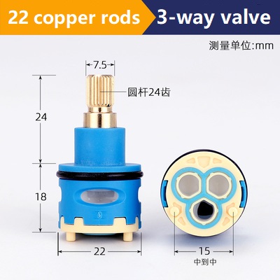 2/3/4/5 Manier Messing Abs Douche Kraan Kolom Keramische Schijf Cartridge Mengkraan Mixer Douche Bar Tap bad Mengkraan Badkamer: 3-way 22mm