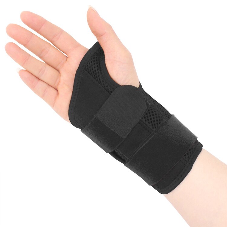 Aolikes elastische duim polsband veer stalen wikkel handpalm pols brace rechter of linker hand ondersteuning corrector bandage