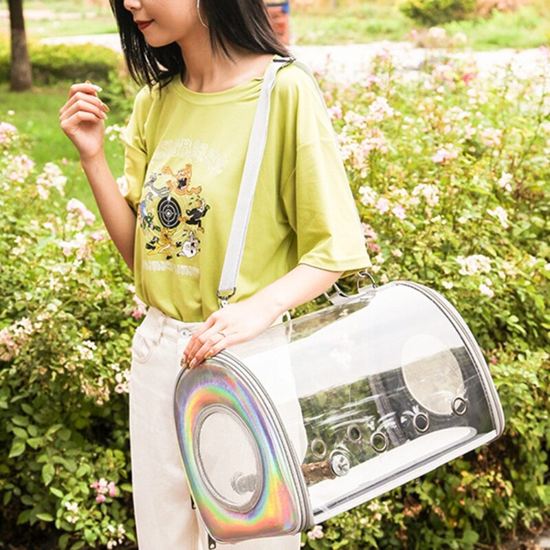 Bird Carrier with Stand Perch Portable Bird Travel Cage Breathable Parrot Transport Travel Bag Go Out Backpack for Small Animals