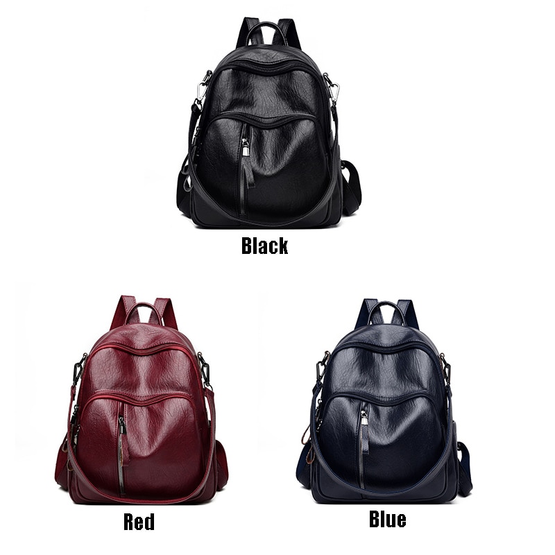 Backpack For Women Leather Bagpack Big Capacity Ladies Leisure Pack Black Ladies School Bag Pack