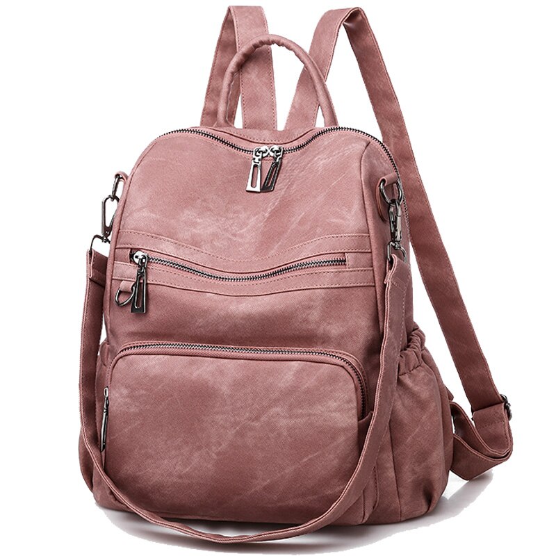 Chuwanglin-mochila para mujeres jóvenes, morral de cuero para chicas adolescentes, bolso de hombro de colegio, mochila D103011: Rosa