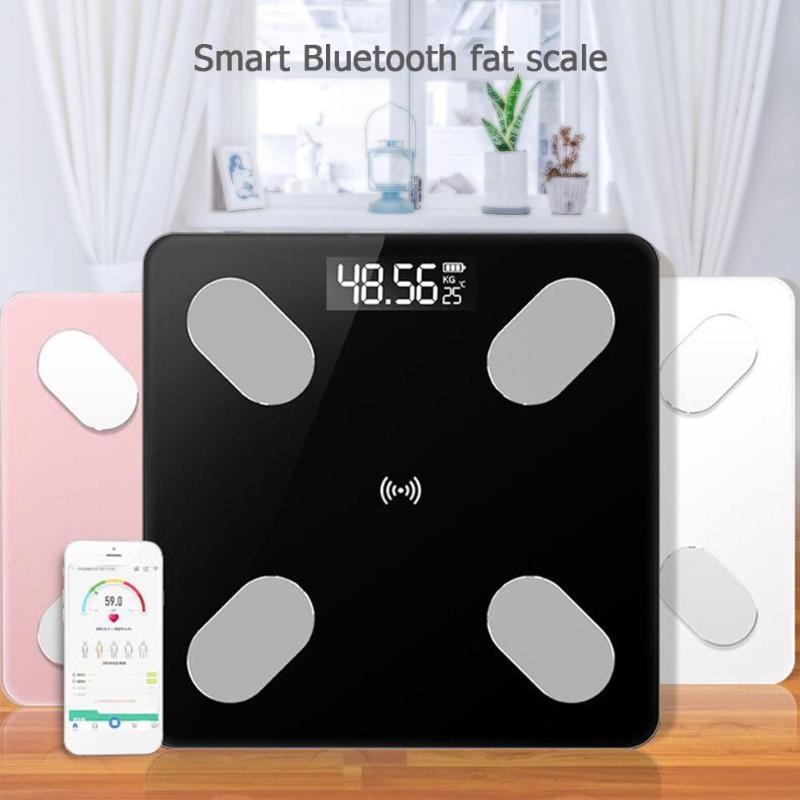 Escala de grasa corporal piso científica electrónica inteligente LED Digital peso balanza de baño Bluetooth APP Android o IOS