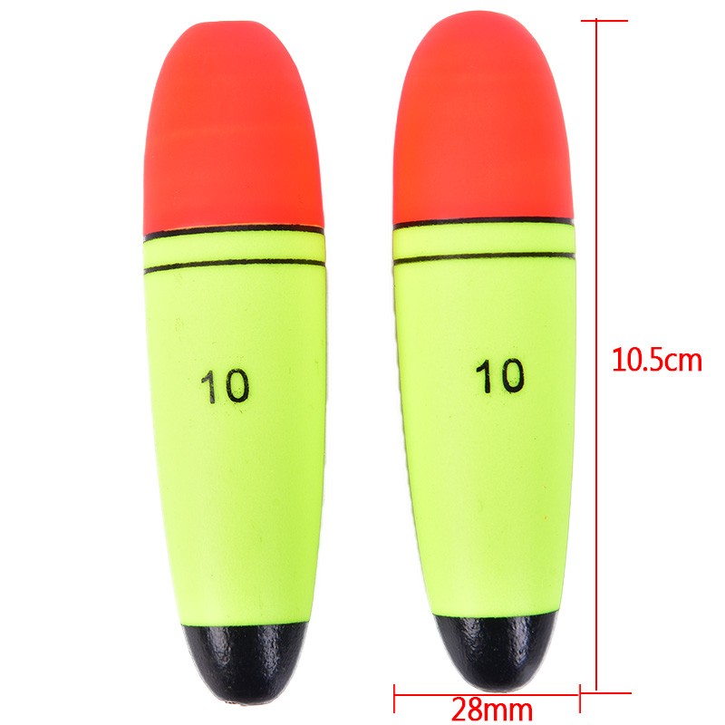 2pcs EVA Red & Yellow Inline Bobber Float Saltwater Fishing Floats Catfish Pike Live Bait Float