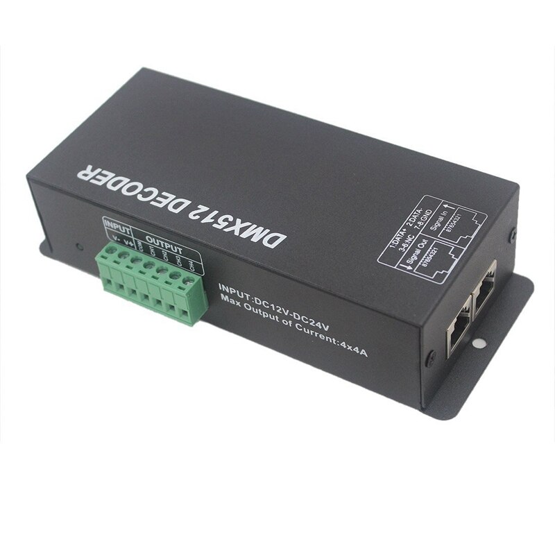 4CH Rgbw Dmx 512 Decoder Led Controller 4 Channel X 4A Voor Led Strip Licht DC12-24V