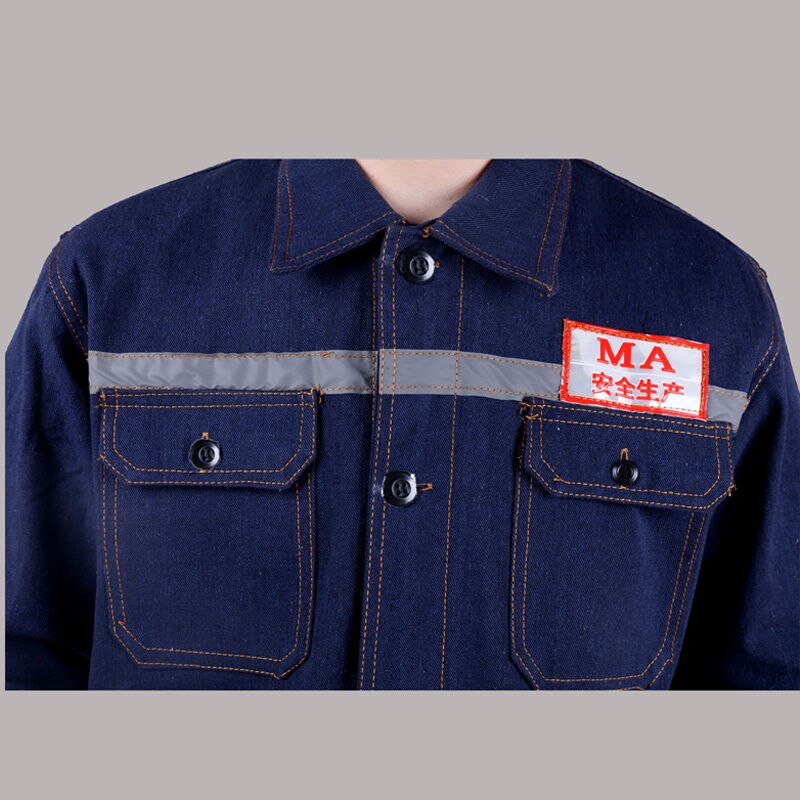 Uniform Mannen Vrouwen Werken Kleding Lassen Pak Jas En Broek Reflecterende Kleding Werkkleding Jeans Gewaad Cambinezon