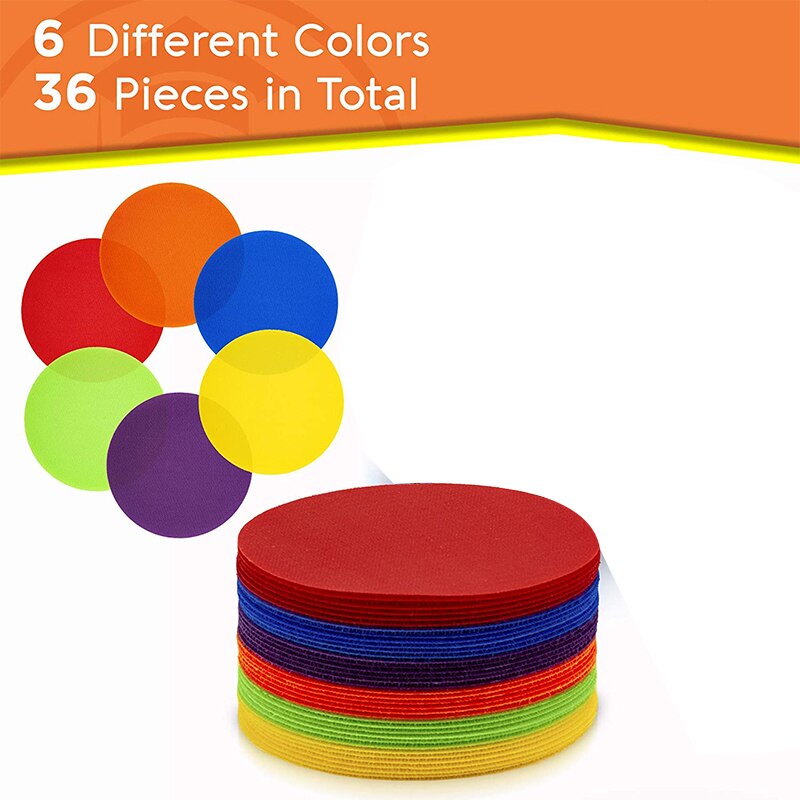 Social Distancing Floor Decals Carpet Markers Sit Spots for Classroom Carpet Spots 36 Pack Large 5.5 Inch for Preschool