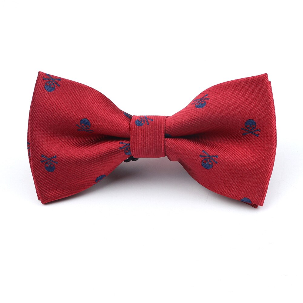 Skull Ties For Men Casual Slim Classic Polyester Neckties Man Tie for Wedding Halloween Party Male tie Neckwear: bowtie-5