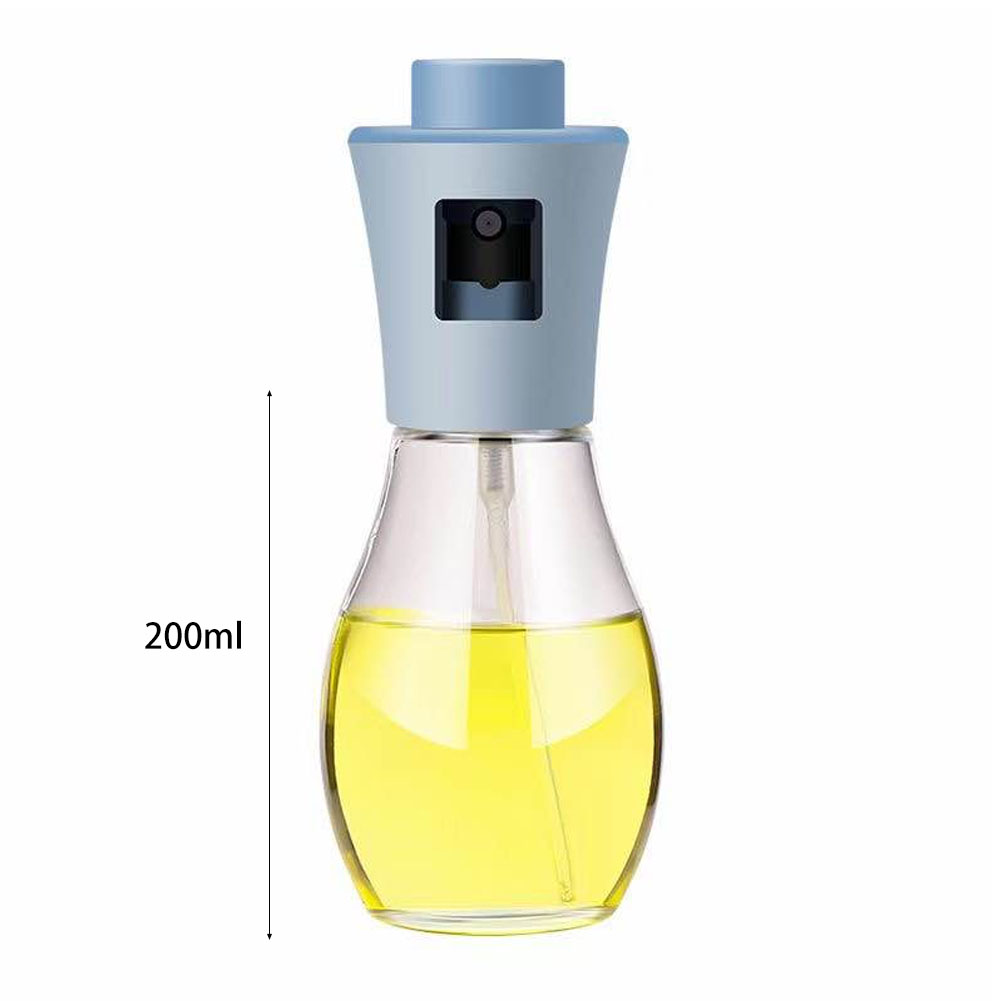 1pc butelka na oliwę z rozpylaczem 200ml lejek ze stali nierdzewnej wciśnięty oliwy z oliwek dozownik robić oliwy dozownik robić octu butelka robić robić grillowania robić pieczenia: niebieski