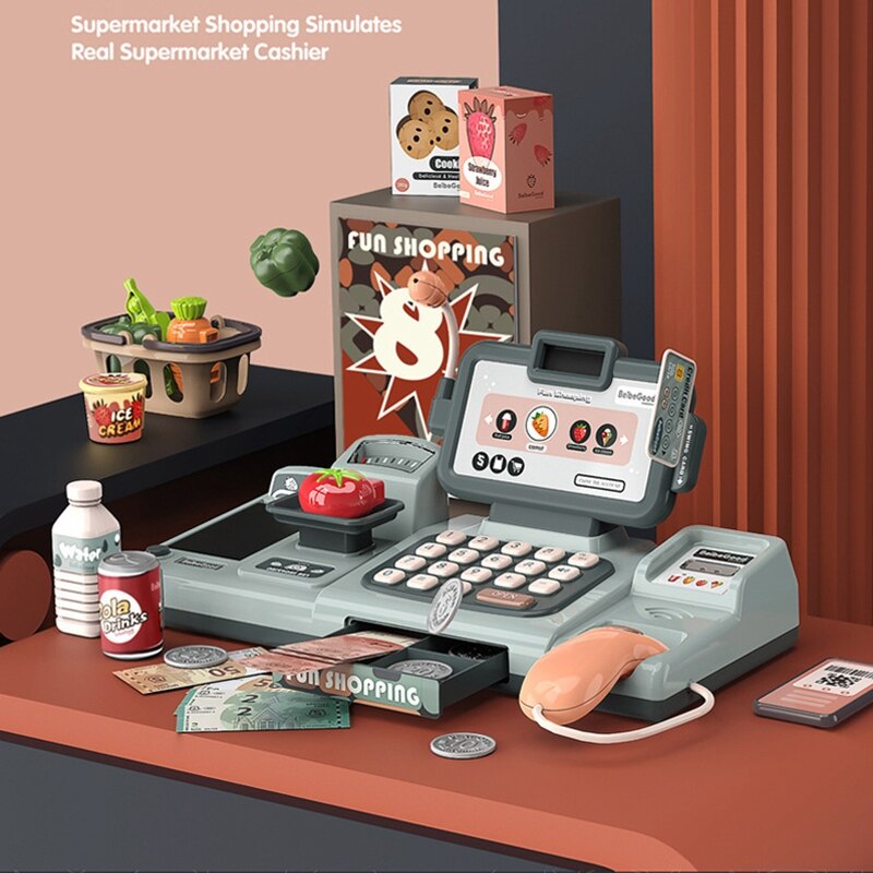 25Stck vorgeben abspielen Mini Simulation Elektronische Supermarkt Kassen Bausätze Spielzeug Multifunktionale freundlicher Rolle Spielen einstellen
