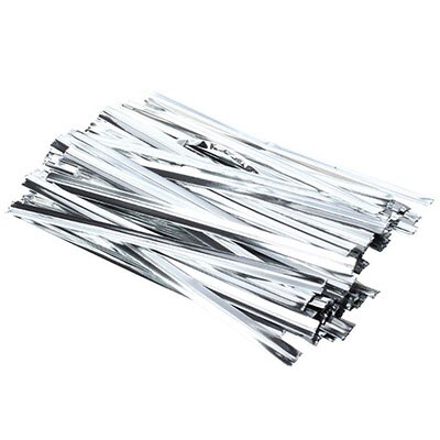 Lot de 500 cravates d'emballage scellées en sachet de bonbons, biscuits, pour emballage de , à faire soi-même, pour fête de mariage, boulangerie, spécialement torsadées, décoration de maison: 500pcs silver
