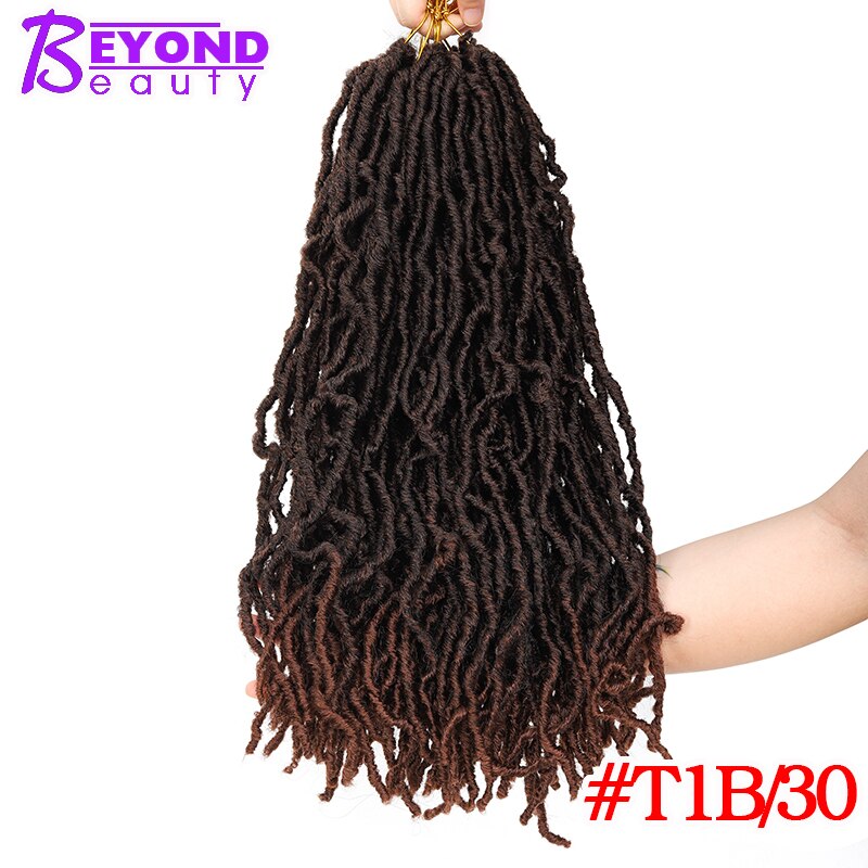 Faux Loks Häkeln Haar nu Loks Haar 18 Zoll 20 Wurzeln/Packungen Synthetische Häkeln Haar Ombre Flechten Haar Verlängerung: T1B/30 / 1 Teile/los