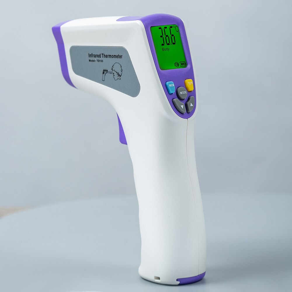 Termómetro Digital infrarrojo para la frente, medidor de temperatura corporal LCD sin contacto, herramienta para medir la fiebre, 2 alarmas de retroiluminación