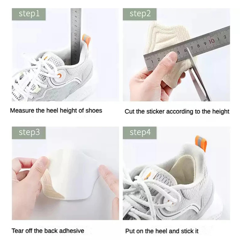 10 Stück Ferseneinlegesohlen für Schuhe, Patch-Fersenpolster für Sportschuhe, verstellbare Größe, Fußpolster, Einlegesohle, Schuh-Fersenschutz, Rückenaufkleber