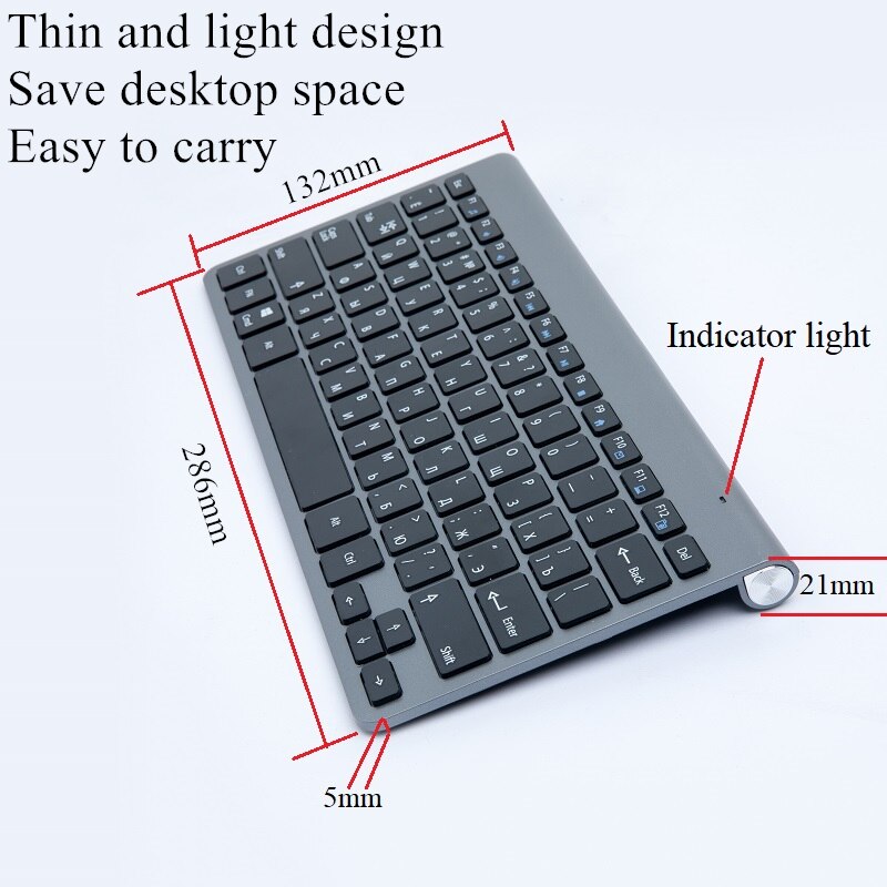 2.4G Wireless Keyboard and Mouse Combo Russian+English USB Ultra-Thin Silent Mini Keyboard Mice Set For Computer Laptop PC Mac