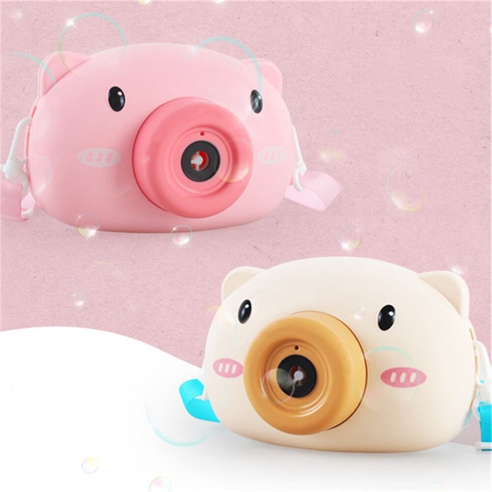 Cute Cartoon Pig Machine Kids Baby Bubble Camera Outdoor Automatic Bubble Maker Bath Toys for Girlfriend Children