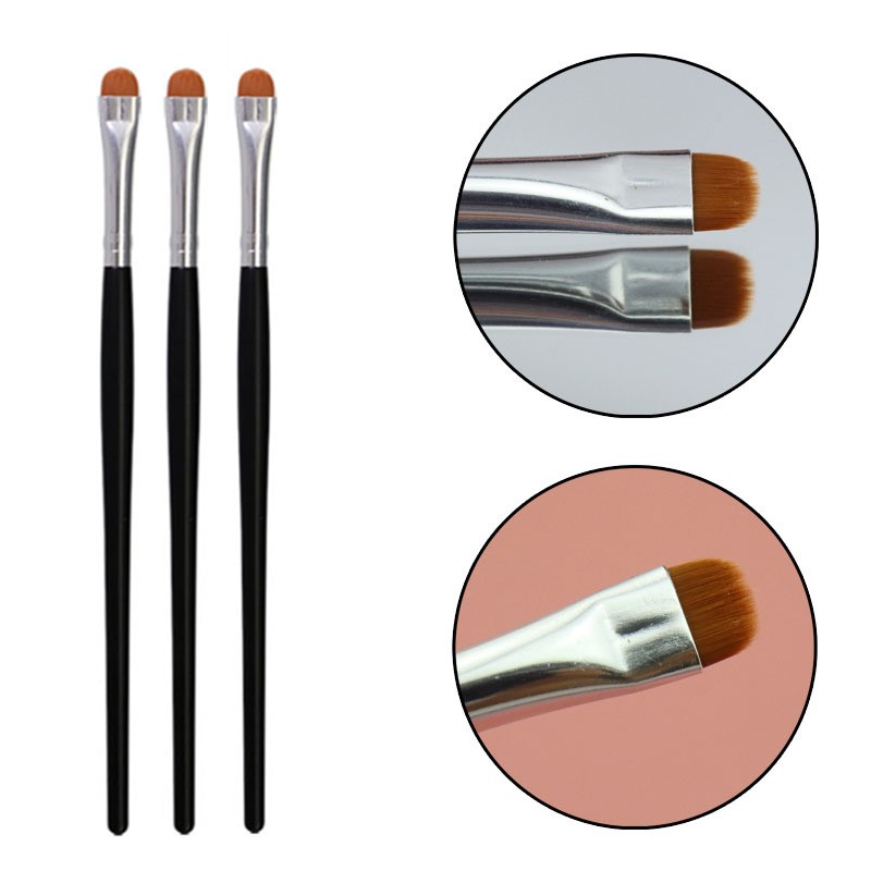 Flacher Augenbrauenpinsel, ultradünne Augenbrauen, machen-hoch-Pinsel, Eyeliner-Pinsel, dünner Eyeliner, Augenbrauenkontur, Concealer, Schönheitspinsel-Werkzeug: Silber