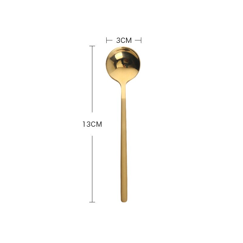 Cuillère à café, Mini accessoires cuillère à dessert cuisine à manger forme ronde café en acier inoxydable, maison