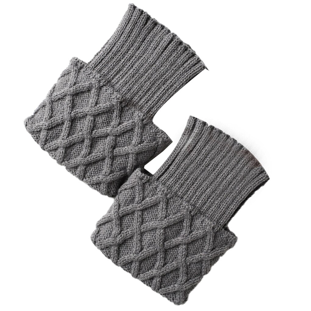 Women Crochet Boot Cuffs Knit Toppers Boot Socks Winter Leg Warmers 1 Pair