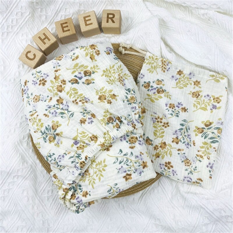 Stretchy Baby Fitted Bassinet Sheet Crib Bed Soft Cotton Printed Sheet Cradle Basket Pad Sheet Mattress Cover Protector N84E