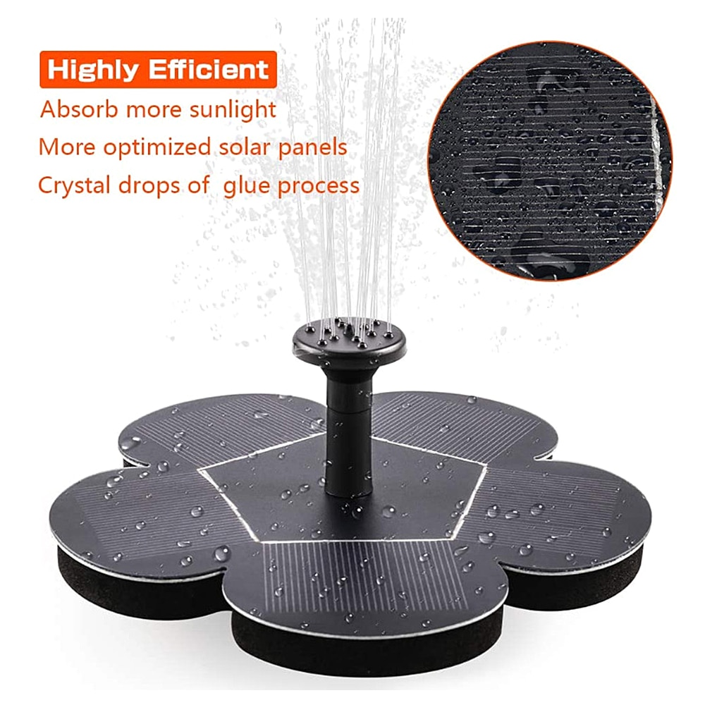 Solar Fountain Garden Water Fountain Pool Pond Bird Bath Patio Landscape Floating Solar Fountain Garden Decoration