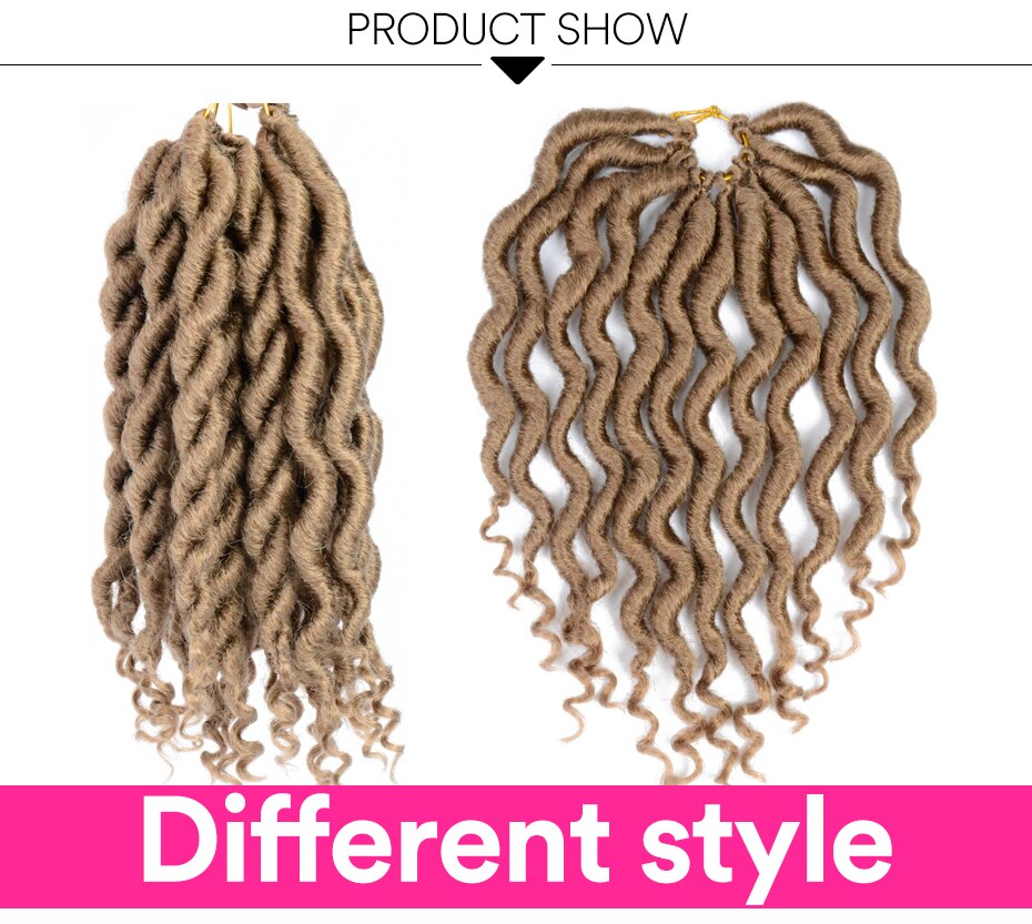 SAMBRAID Goddess Faux Locs Crochet Hair Synthetic Hair Crochet Braiding Hair Extensions 12 Inch For Black Women
