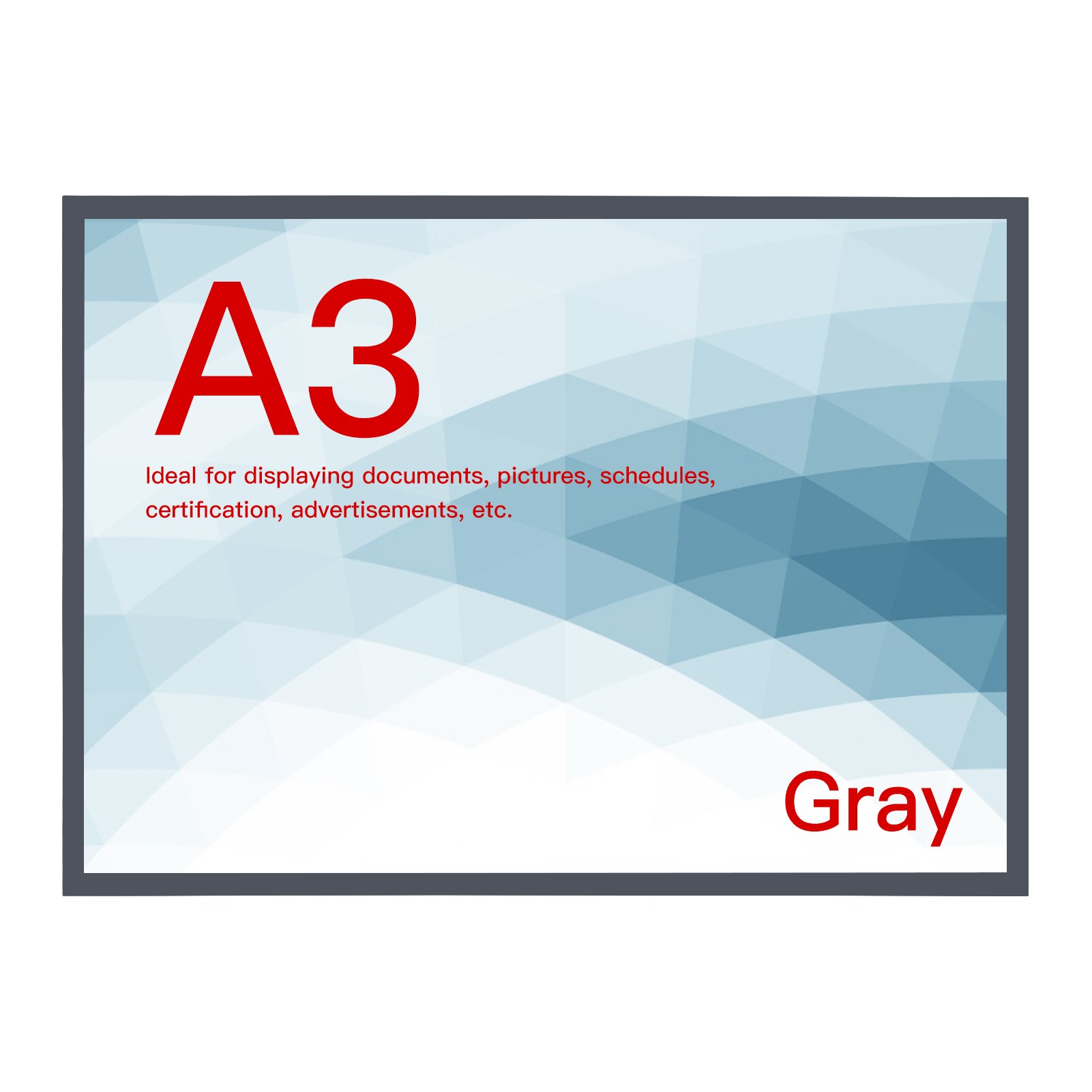 A3 Document Sign Holder Frosted Magnetic File Frame PVC Poster Picture Notice Display Frame for Whiteboard Fridge Cabinet Wall